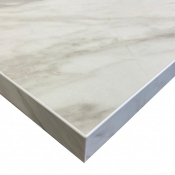 Plan de travail ilot central stratifié HPL marbre gris 1600 x 900 x 38 mm FSC