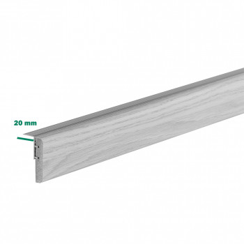 Profilé de transition rénovation d'escalier stratifié light grey 1300 x 56 x 12 mm