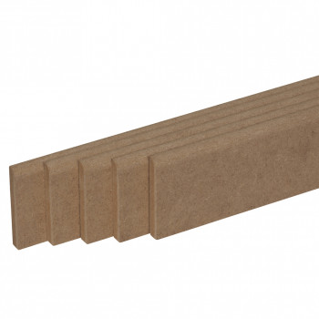 Pack de 5 plinthes bord arrondi MDF brut 2200 x 96 x 9 mm PEFC 70%