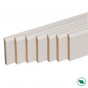 lot de 7 plinthes bord arrondi MDF revêtues blanc 2200 x 50 x 10 mm PEFC 70%