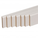 lot de 7 plinthes bord arrondi MDF revêtues blanc 2200 x 50 x 10 mm PEFC 70%