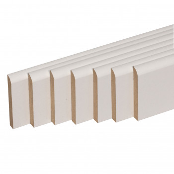 lot de 7 plinthes bord arrondi MDF revêtues blanc 2200 x 50 x 10 mm PEFC 70%