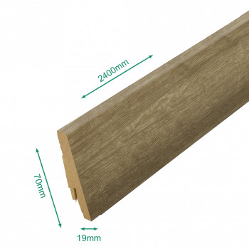 Pack 5 Plinthes décoratives K326 pièce humide sundance oak 2400 x 70 x 19 mm.PEFC 70%