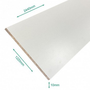 Panneau mélaminé d'agencement blanc 2440 x 1220 x 10 mm.