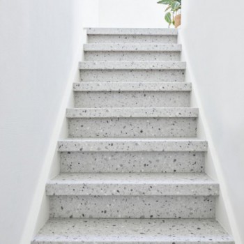 Marche rénovation d'escalier stratifié Terrazzo Grey 1300 x 380 x 56 mm