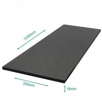 Tablette mélaminé Elegant Black 1200 x 300 x 18 mm .
