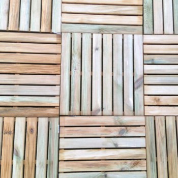 Dalles de terrasse rainurées pin traité classe III 500 x 500 x 30 mm