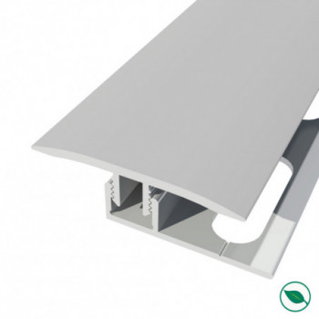 barre de seuil + base joint dilatation aluminium coloris (03) argent Long 90 cm larg 3,5cm Ht 1cm