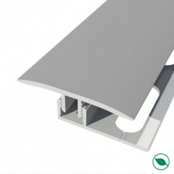 barre de seuil + base joint dilatation aluminium coloris (25) acier Long 90 cm larg 3,5cm Ht 1cm