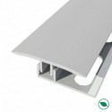 barre de seuil + base joint dilatation aluminium coloris (03) argent Long 90 cm larg 3,5cm Ht 1,4cm