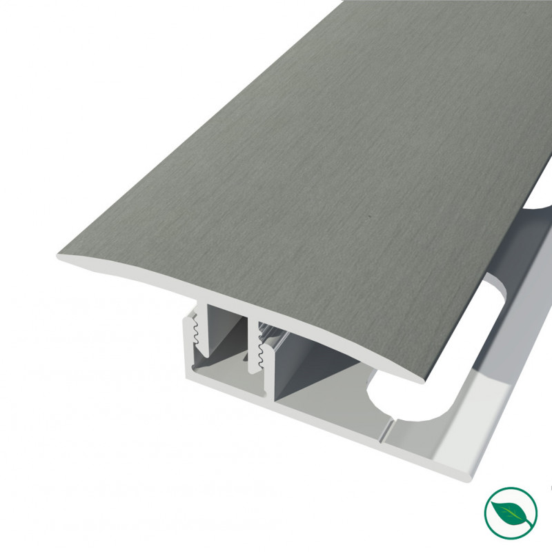 barre de seuil + base joint dilatation aluminium coloris (07) Brossé Long 90 cm larg 3,5cm Ht 1,4cm