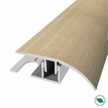 barre de seuil + base différence niveau aluminium coloris (42) Chêne poli Long 90 cm larg 3,9cm Ht 1,4cm