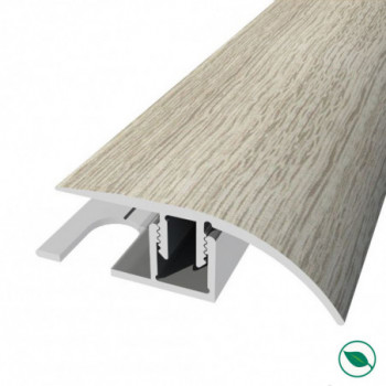 barre de seuil + base différence niveau aluminium coloris (73) Chêne blanc gris Long 90 cm larg 3,9cmHt 1,4cm