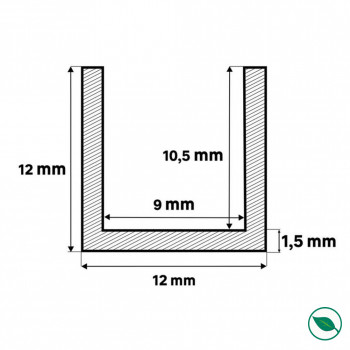 Pack de 10 profils U PVC blanc 2600 x 18 x 18 mm