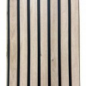 Lot de 2 Panneaux mural décoratif lamelles MDF chêne clair fond noir 1250 x 287 x 20 mm-0,72 M2 PEFC 70%