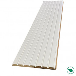 Lot de 2 demi Panneaux mural décoratif lamelles MDF blanc (à peindre) 1250 x 287 x 20 mm-0,72 M2 PEFC 70%