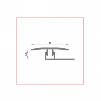 barre de seuil + base joint dilatation aluminium coloris (03) argent Long 90 cm larg 3,5cm Ht 1cm