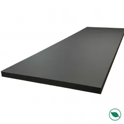 Plan de travail stratifié HPL noir mat 2000 x 650 x 38 mm FSC