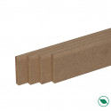 Pack de 4 plinthes bord arrondi MDF brut 2200 x 70 x 12 mm PEFC 70%