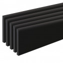 Pack de 5 plinthes bord arrondi MDF Revêtues noir brillant 2200 x 68 x 9 mm PEFC 70%